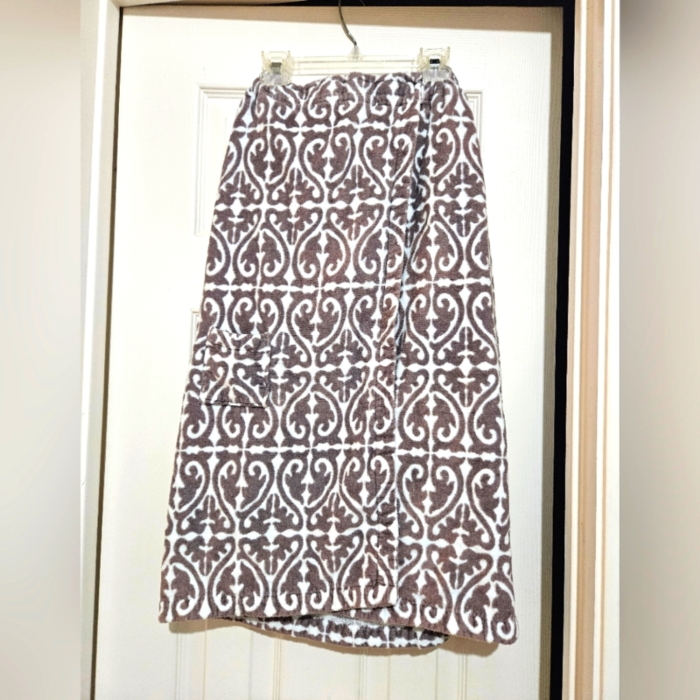 Brown and White Patterned Towel Dress